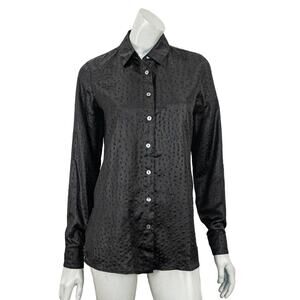 MARINA RINALDI Black Button up Blouse long sleeve Made in Italy